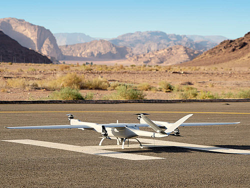 Drone in hot desert conditions